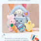 7 Piece Plush Stuffed Animals Playset Toys with Rabbit, Chick, Lamb, Carrot, Egg, Flower, Furry Bag, Soft Basket Set Toys for Girls Kids Ages 3+, Birthday Christmas Valentines Easter Party Favors