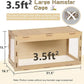 COZIWOW Wooden Hamster Cage Chewproof, Bigger World - 32" Large Hamster Cages and Habitats, Openable Top & 3 Side Acrylic Sheets, Small Animal Cage Pet House for Syrian Dwarf Guinea Pig Chinchilla