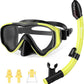 U PHITNIS Kids Snorkel Set for Age 4-14 - Dry Top Snorkeling Gear for Kids Junior & Youth - Childs Diving Mask with Big Eyes for Boys Girls - Anti-Fog Snorkeling Mask and Snorkel Set