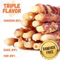 Triple Flavor Dog Treats, Chicken Duck Wrapped Cod Sticks, Rawhide-Free Grain-Free Soft Chewy Treats Natural Ingredients, Training Snacks for Small Medium Large Dogs, 15-17 Counts, 10.6 oz