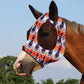 Harrison Howard Super Comfort Stretchy Fitting Horse Fly Mask with UV Protection Soft on Skin with Breathability Tribe Feather Cob (Medium)