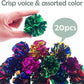 PET SHOW 20 Pcs Cat Crinkle Toy Ball 2.5inch Mylar Cat Pounce Chase Toys Colorful Paper Ball Chase Training Activity for Cats Kittens