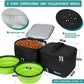 PetAmi Dog Travel Bag - Organizer with Food Container, Bowls & Accessories for Weekend Camping, Cat Diaper Bag (Black, Large)
