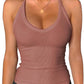 iGENJUN Workout Tops for Women Racerback Basic Tank Summer 2025 Camisole V Neck Slim Fit Ribbed Sleeveless