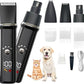 Dog Clippers Grooming Kit - Low Noise, Cordless Electric Trimmer with Nail Grinder for Dogs & Cats, 4 in 1 Rechargeable Clippers for Paws, Ears, Face and Matted Hair (Black)