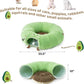 EHEYCIGA Cat Tunnel Bed for Indoor Cats, Cute Cat Donut Toy Tunnel for Small Large Cats with Washable Circle Cushion, Peekaboo Pet Cave Play Tunnel for Kitten, Puppy, Rabbit