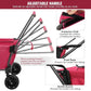 REDCAMP Folding Dog Wagon Cart with Extendable Rear End Heavy Duty, 220L Large Collapsible Utility Cart Dog Stroller with Tailgate for Sports Shopping Pet, Pink