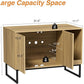 Cat Litter Box Enclosure, Fluted Hidden Litter Box Furniture with Scratch Pad and Metal Legs, Modern Enclosed Cat Cabinet, 31.5 x 17.7 x 21.7 Inches Indoor Pet House for Living Room, Washroom, Natural