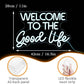 Welcome To The Good Life Neon Sign Letter LED Neon Lights Dimmable USB Powered 16.5’’X11’’Cool Wall Decorative Light Bedroom Kids Room Birthday Party Bar Decoration Gifts for Friend（Ice blue）