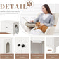 JY QAQA Cat Litter Box Enclosure,Litter Box Furniture Hidden with Barn Door,Wooden Cat Washroom Furniture,Cat House,Fit Most of Litter Box,White