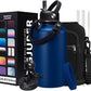 64OZ Insulated Water-Bottles with Straw - Spout Lid, Stainless Steel Metal Water Jug Keep Cold 48h/Hot 24h, Half Gallon Water Bottle w/Paracord Handle & Carry Sleeve Strap for Hiking Camping Sport