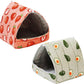 JSPYFITS 2 Pack Guinea Pig Hideout,Small Animal House Guinea Pig Bed Washable Cage Accessories for Small Pet Bunny/Rabbit/Hamster/Chinchilla Guinea Strawberry/Avocado