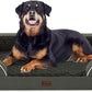 Orthopedic Waterproof Dog Bed for Extra Large Dogs, Memory Foam XL Dog Bed with Sides, Egg-Crate Foam and Non-Slip Bottom Jumbo Dogs Couch Beds with Washable Removable Cover(Jumbo,Dark Green)