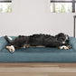 Furhaven Cooling Gel Dog Bed for Large/Medium Dogs w/ Removable Bolsters & Washable Cover, For Dogs Up to 55 lbs - Plush & Suede Sofa - Deep Pool, Large