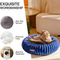 MEWOOFUN Donut Dog Beds for Small Dog, Calming Bed Round Cute Puppy Bed with Non-Slip Bottom, Fluffy Washable Pet Bed for Puppy and Kitten (Navy Blue, M (30x30x8))