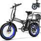 Foldable Electric Bike for Adults, 30+MPH, 48V 20Ah Removable Lithium Battery up to 80Miles, 20" Fat Tire 1000W Peak Motor Dirt Ebike Adult Electric Bicycle for Commute Beach Mountain E Bike