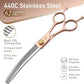 Fenice Peak Professional Curved Thinner Dog Grooming Scissors 7.0'' Rose Gold Thinning Shears Extremely Sharp Blades 440C Stainless Steel Thinning Shears Durable Smooth Fine Cut for Dogs and Cats.