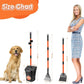 SlowTon Dog Pooper Scooper - 37.4" Long Handle Adjustable Metal Swivel Bin & Rake & Spade Kit with 20 Waste Bags, Portable Pooper Scooper for Gravel Lawn Grass, Suit for Small Medium Large Dog