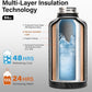 Insulated Water Bottle | Thickened Stainless Steel Vacuum Metal | Portable Sports Half Gallon Large Water Jug for Gym and Hiking with Straw, Carrier Bag, Handle Strap | BPA-Free 64 oz
