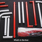 Mylec Steel Junior Hockey Goal for Indoor + Outdoor (52” x 43”), Easy Assembly, Lightweight, Portable, and Net Weave System (Red, 17 Pounds)