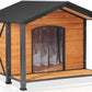 Aivituvin Outdoor Dog House with Chewproof Strong Metal Frame Outside Dog Kennel Weatherproof for Medium to Large Dogs, (41.5" L x 41.4" D x 34.1" H)
