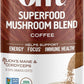 OM MUSHROOM SUPERFOOD Coffee Blend Mushroom Powder, 6.24 Ounce Canister, 30 Servings, Organic Arabica Beans, Lion's Mane, Cordyceps, Turkey Tail, Ginkgo Biloba, Supports Energy and Focus