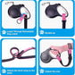 PetBonus 2 Packs Short Dog Leash, Safety Wrist Strap for Retractable Dog Leash, Reflective Design and Adjustable Soft Padded Handle, Extra Layer Security for Pet Stroller (Pink, Pink)