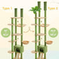 PEQULTI Tall Cat Tree, Floor to Ceiling Cat Tree Tower Adjustable [90.5''-100.4''=230-252CM] with Cat Condo, Cat Hammock and Scratching Post, Climbing Tree for Indoor Large Cats, Green