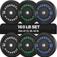 Olympic Rubber Bumper Weight Set - 2 Inch Barbell Plates for Home Gym Strength Training