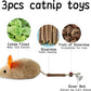 Cat Toys for Indoor Cats, 3Pcs Large 8.9" Plush Mouse Kitten Toys with Bell Tail Sound, Organic Catnip with Silvervine, Individually Packaged Dental Chew Matatabi for Exercise & Oral Health