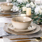 GBHOME Ceramic Dinnerware Sets,12 pcs Embossed Elegant Stoneware Plates and Bowls Sets, Housewarming Wedding Gift | Dishwasher & Microwave Safe | Dishes Set Service for 4