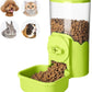 VANNON Small Animal Hanging Automatic Food Dispenser, 35oz Gravity Pet Feeder for Cage, Food Bowl for Rabbit Puppy Cat Ferret Guinea Pig Chinchilla Parrot (Green)