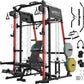 Mikolo M4 2.0 Smith Machine, All-in-One Power Cage with Independent Dual Pulley System, Multi-Function Home Gym Workout Cage for Cable Crossover