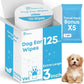 Dog Ear Wipes for Dog Yeast Wax Itch and Odor | Unscented Dog Ear Cleaner for Dogs | Natural Cleaning Puppy Ear Wipes | Soothing Ear Wipes for Pets Cat | Natural Ingredients | 125 XL Pcs