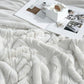 Cozy Bliss Faux Fur Throw Blanket for Couch, Jacquard Fuzzy Plush Soft Thick Winter Throw Blanket for Sofa Bed Living Room Bedroom，60"x80" Beige