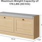 MHOM Oak Modern Entryway Bench with 2 Flip Drawers, Shoe Rack with Padded Seat Cushion, Wooden Storage Bench for Bedroom and Apartment