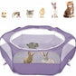 Pawaboo Small Animals Playpen, Waterproof Small Pet Cage Tent with Zippered Cover, Portable Outdoor Yard Fence with 3 Metal Rod for Chick/Kitten/Puppy/Guinea Pig/Rabbits/Hamster/Chinchillas, Purple