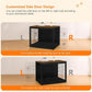 DWANTON Dog Crate Furniture with Cushion, Wooden Kennel Table with Double Doors, Indoor Dog House, Extra Large Size, 43.3" L, Black+Warm Brown