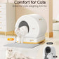 MeoWant Self-Cleaning Cat Litter Box, Advanced Safety System Automatic Cat Litter Box Perfect for Multi Cats, Extra Large/Odor Control/APP Control Smart Cat Litter Box with Mat & Liner, Yellow