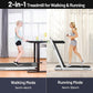 GYMAX Walking Pad, Dual LED Display 2 in 1 Under Desk Treadmill for Home with Remote & Smart App Control, 2.25HP Foldable Portable Treadmill Running Machine for Office Small Space
