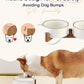 Getstar Ceramic Dog Bowls with Acacia Wood Stand, 30 fl oz, Set of 2, Dog Food Bowl with Colored Rim