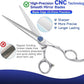 7'' Dog Grooming Scissors CNC 440C Blades Sharp and Durable Polished Straight Dog Shears with Blue Diamond Adustable Screws Easy to Use for Groomer and Home User