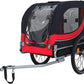 Blue-Grey Large Folding Bike Trailer for Dogs – Heavy-Duty Steel Frame, 66LB Capacity Pet Carrier for All-Terrain Cycling, Jogging & Camping Adventures!