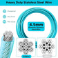 Dog Tie Out Cable 10FT-500Lbs,Heavy Duty Dog Leads&Tether for Yard with Swivel Hook,Small Large Dogs Leash Line for Outside,Rust Chew Proof Dogs Run Cable for Outdoor Camping(Teal, 10FT)