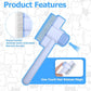 Zen Brush for Cats: Cat Flea Comb & Dematting Comb for Cats - Self-Cleaning Pet Hair Removal Tool with Long & Short Stainless Steel Teeth, Blue Pink