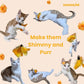 Cat Feather Wand Toy - 38" Retractable Cat Wand Toy with Orange Feather Flower Teaser Refill for Indoor Cats and Interactive Play