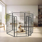 Dog Playpen, Outdoor Dog Fence, 6 Panels, 40" H Dog Pen for Large/Medium/Small Dogs, Heavy Duty Metal Pet Fence with Gate, Portable Dog Fence for RV Camping and Yard (Black)