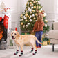 BEAUTYZOO Christmas Winter Anti-Slip Dog Socks with Grips Traction Control for Small Medium Large Dogs, Non Skid Indoor Double Side Pet Paw Protector for Hardwood Floor Wear, Snowflake M