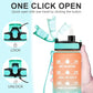 Enerbone Water Bottle, Leakproof BPA & Toxic Free, Motivational Water Bottle with Times to Drink and Straw, Fitness Sports Water Bottle with Strap for Office, Gym, Outdoor Sports
