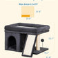 XL Cat Tree Tower for Large Adult Cats 20 lbs+, 25in Perch Bed, Condo Cave for Indoor Medium Kittens, 2 Scratchers, Extra Large Platform
